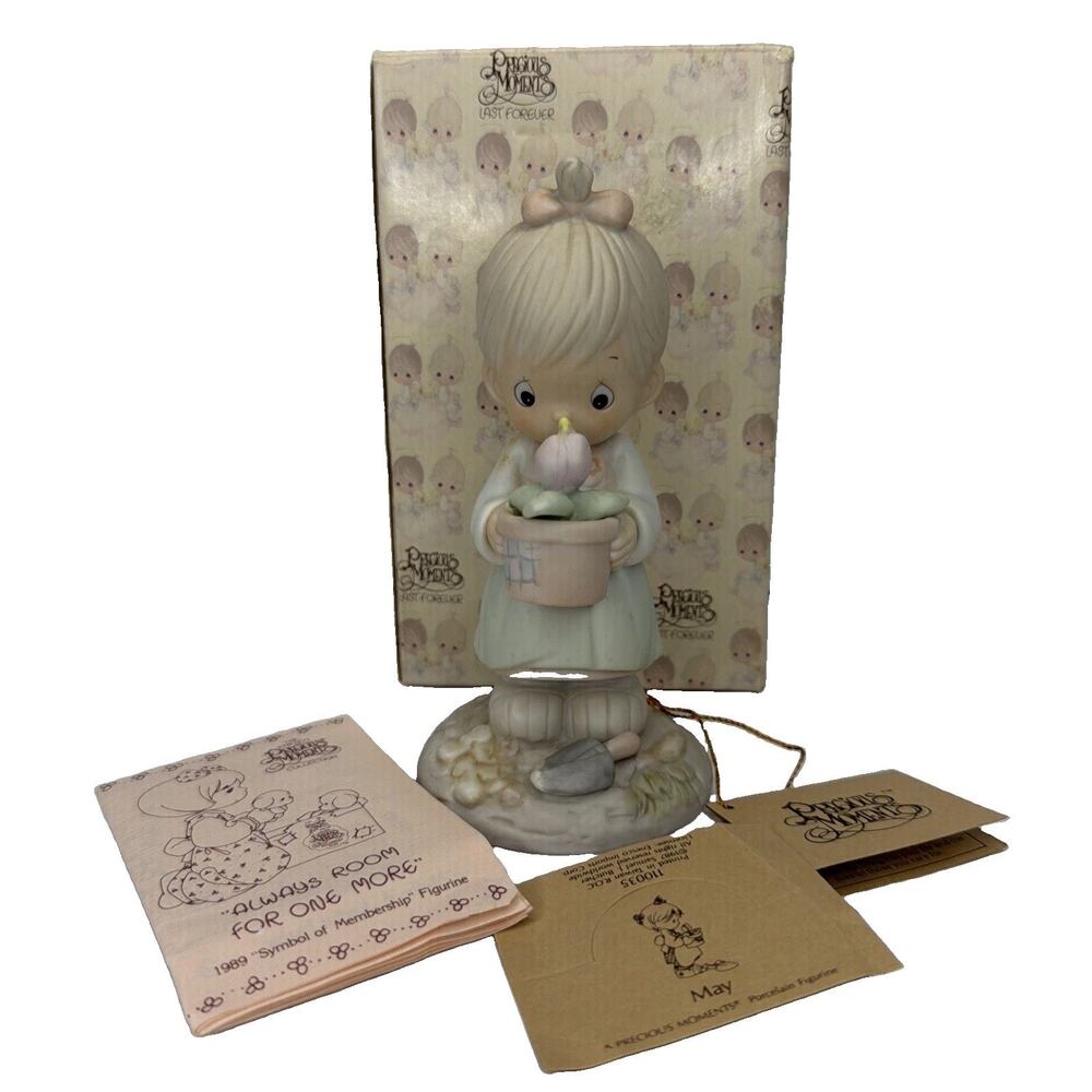 Precious Moments May 1987 Original Box 110035 Flower Girl Birthday Figurine Gift